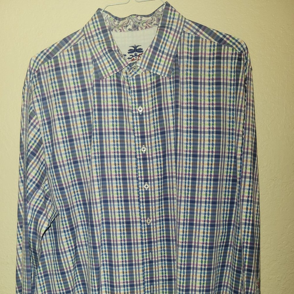Robert Graham Designer L/S Casual Dress Shirt, Bowfin Model Size 2XL
